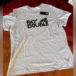 Adidas Men’s Pay Me Double Graphic T-Shirt Grey 2X